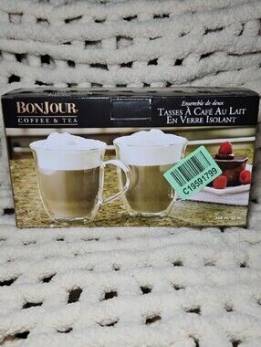 Two Piece Insulated Glass Latte Cup Set
